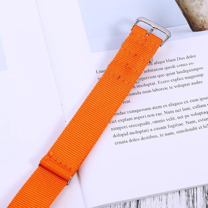 Heavy Duty Nylon Woven Watch Strap Replacement Band Breathable Soft Comfortable Orange - Image 5